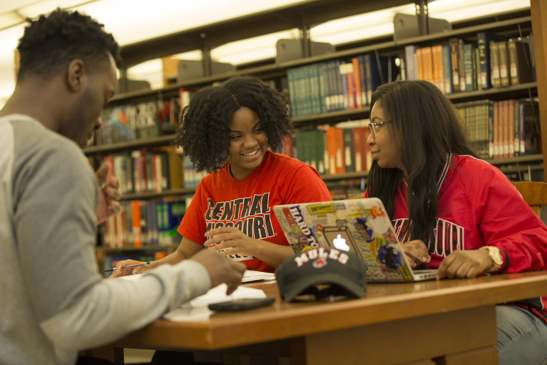 students studying in the library