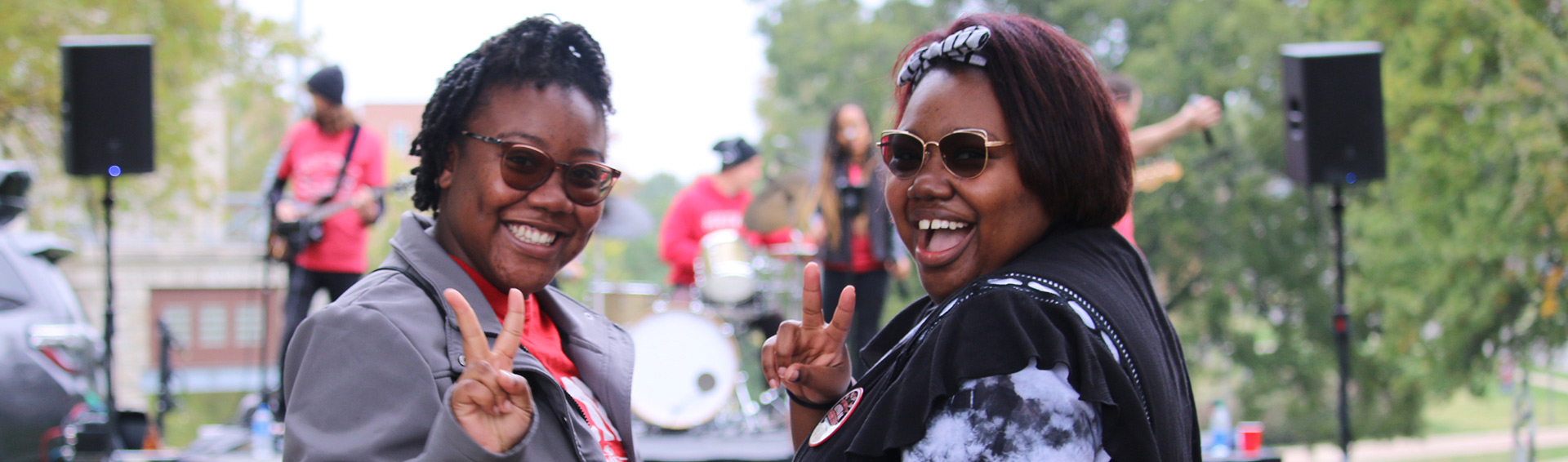 Two students at the "Party in the Park"
