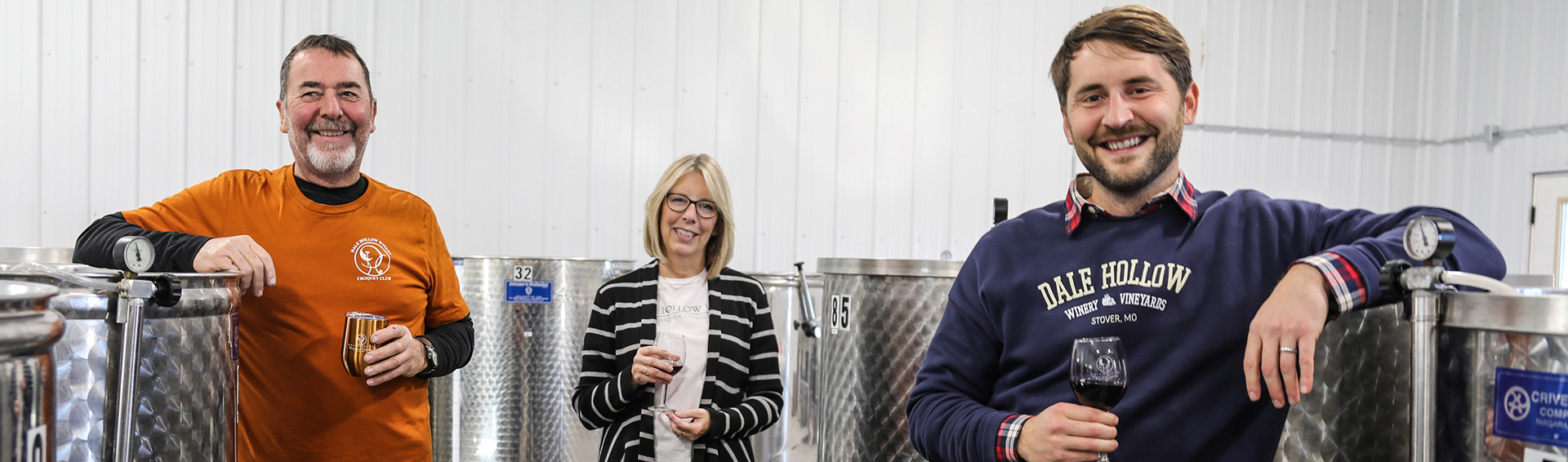UCM Alums Jesse, Kenny and Beth Dale at their winery
