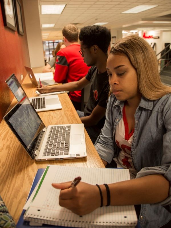 student studying