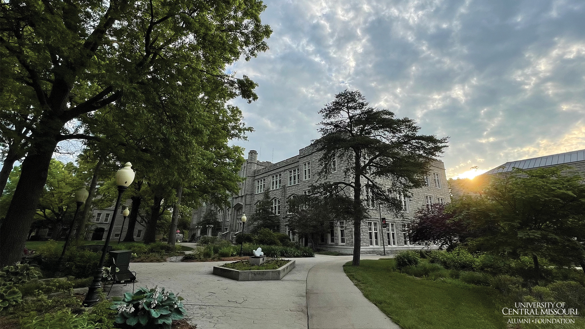 Administration building at dawn